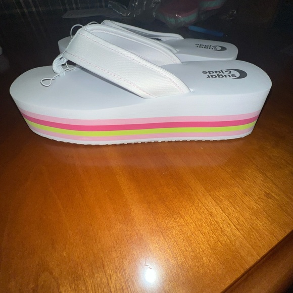 Girls Sugar & Jade white wedge sandals - Picture 2 of 2